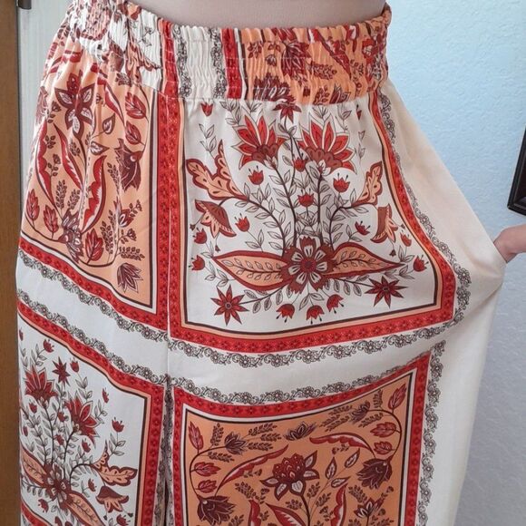 Rachael Zoe Floral print wide leg Satin pants With Pockets - Picture 11 of 16